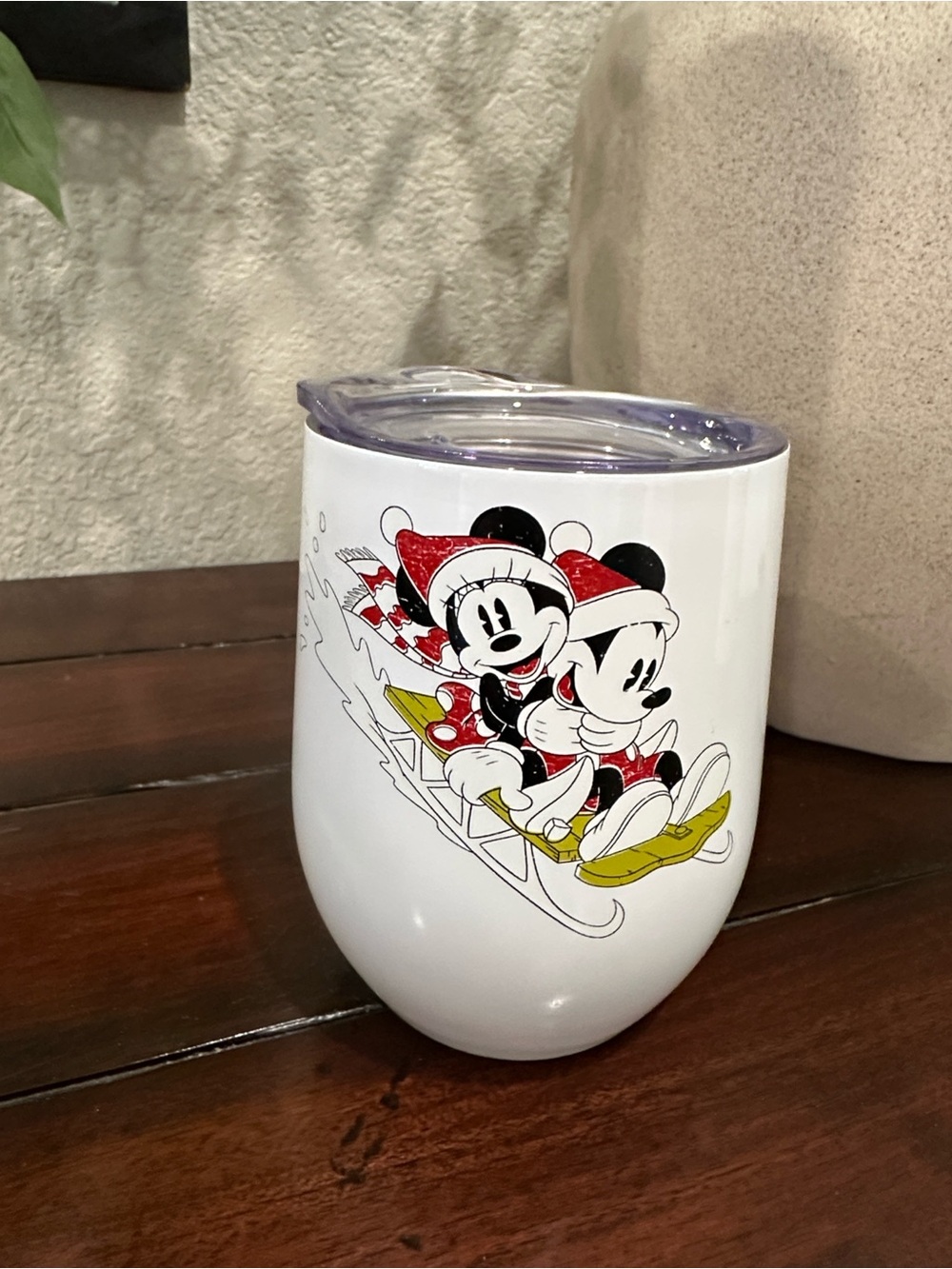 Disney White Stemless Tumbler with Red & Yellow Mickey & Minnie Design